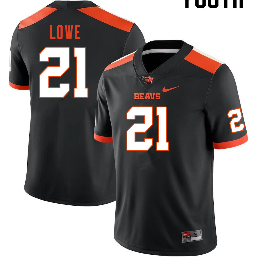 Youth #21 Trey Lowe Oregon State Beavers College Football Jerseys Sale-Black